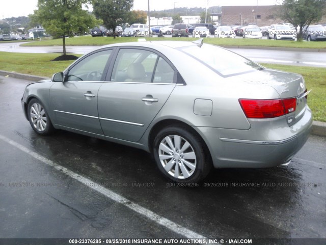 5NPEU46F09H477220 - 2009 HYUNDAI SONATA SE/LIMITED GREEN photo 3