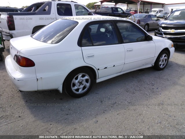 1NXBR12E21Z427778 - 2001 TOYOTA COROLLA CE/LE/S WHITE photo 4