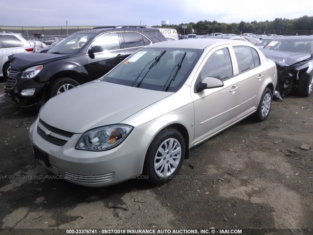 1G1AT58H597231945 - 2009 CHEVROLET COBALT LT TAN photo 2