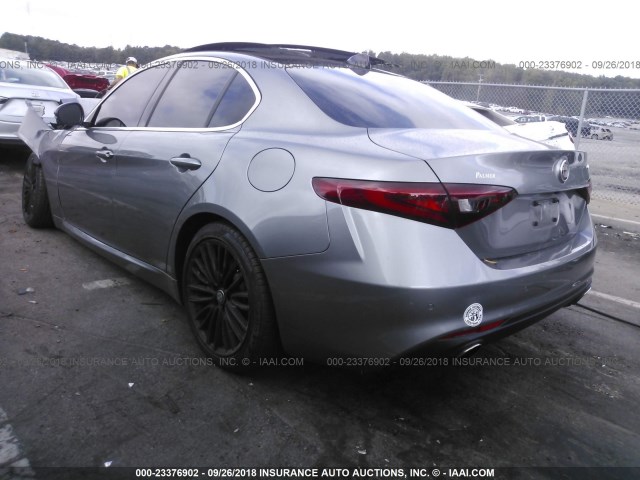 ZARFAECN9H7554769 - 2017 ALFA ROMEO GIULIA TI GRAY photo 3