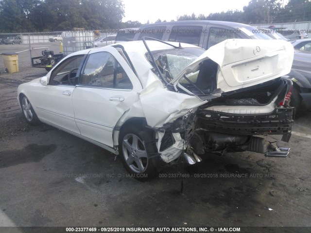 WDBNG70J65A439089 - 2005 MERCEDES-BENZ S 430 WHITE photo 3