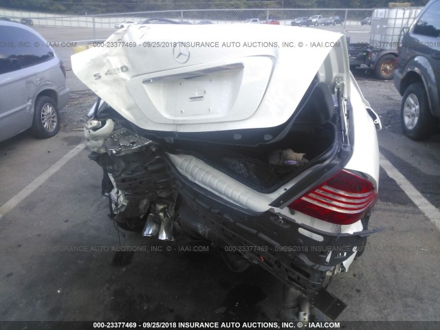 WDBNG70J65A439089 - 2005 MERCEDES-BENZ S 430 WHITE photo 6