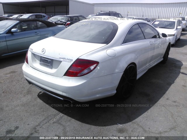 WDDEJ71X37A006067 - 2007 MERCEDES-BENZ CL 550 WHITE photo 4