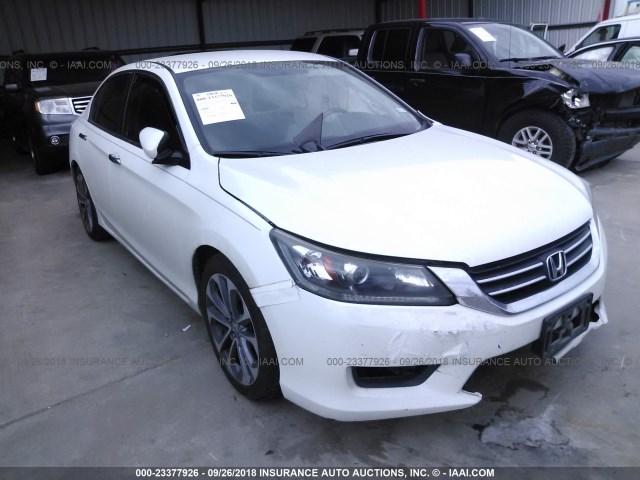 1HGCR2F53EA164105 - 2014 HONDA ACCORD SPORT WHITE photo 1