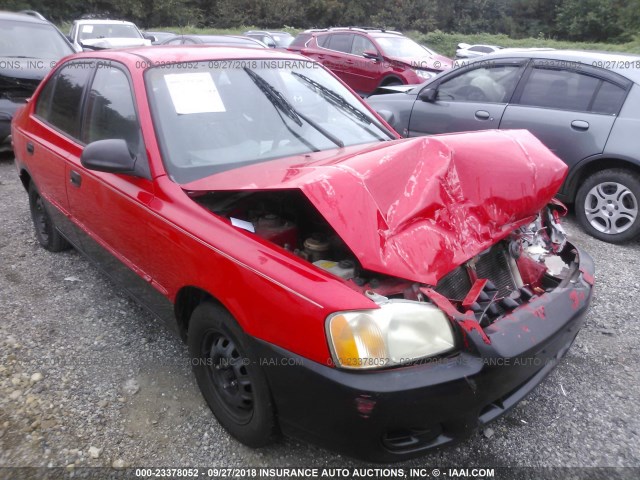 KMHCG45C51U189415 - 2001 HYUNDAI ACCENT GL RED photo 6