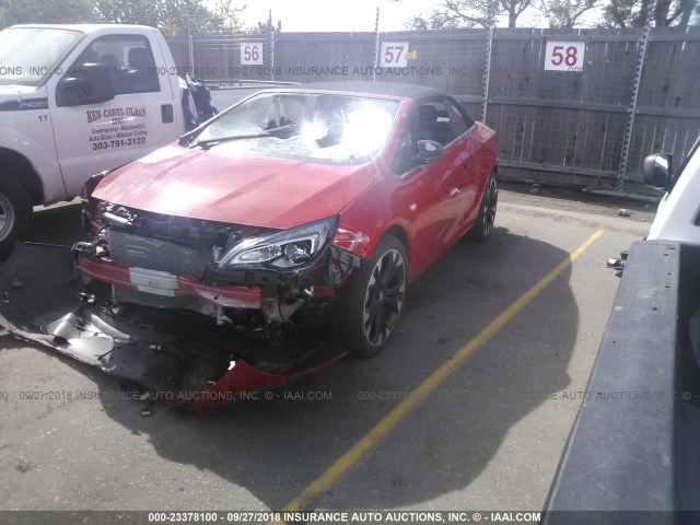 W04WJ3N53HG138531 - 2017 BUICK CASCADA SPORT TOURING RED photo 2