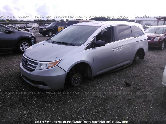 5FNRL5H69DB047152 - 2013 HONDA ODYSSEY EXL SILVER photo 2