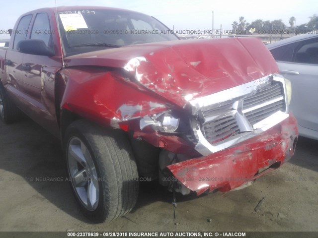 1D7HE48N16S533912 - 2006 DODGE DAKOTA QUAD SLT RED photo 6