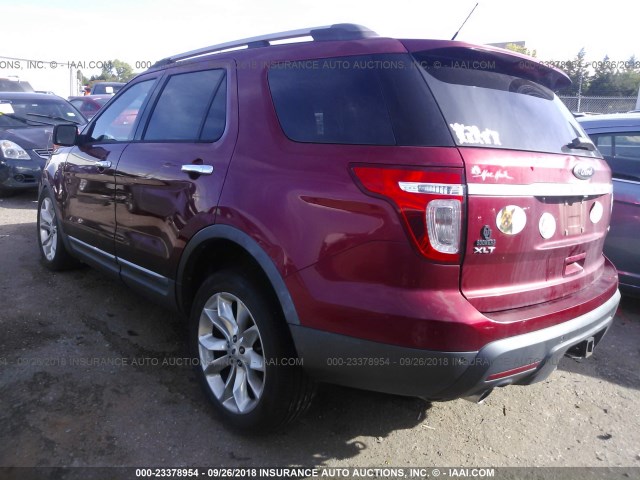 1FM5K7D82DGA74859 - 2013 FORD EXPLORER XLT MAROON photo 3