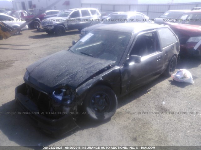 2HGED6358MH581934 - 1991 HONDA CIVIC DX BLACK photo 2