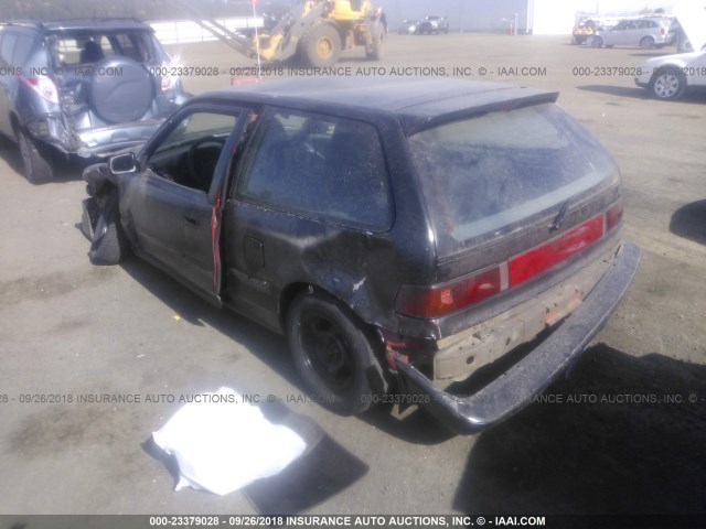 2HGED6358MH581934 - 1991 HONDA CIVIC DX BLACK photo 3