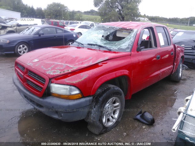 1D7HL38X73S228654 - 2003 DODGE DAKOTA QUAD SPORT RED photo 2