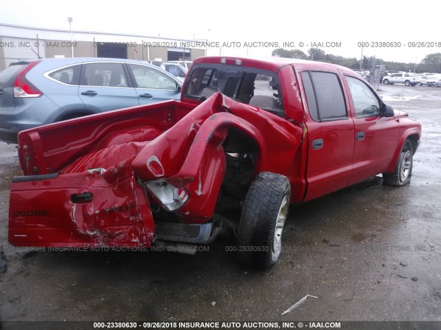 1D7HL38X73S228654 - 2003 DODGE DAKOTA QUAD SPORT RED photo 4