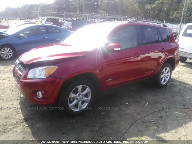 2T3YF4DV2BW090426 - 2011 TOYOTA RAV4 LIMITED RED photo 2