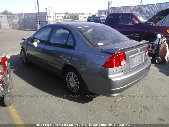 2HGES26715H550151 - 2005 HONDA CIVIC EX SILVER photo 3