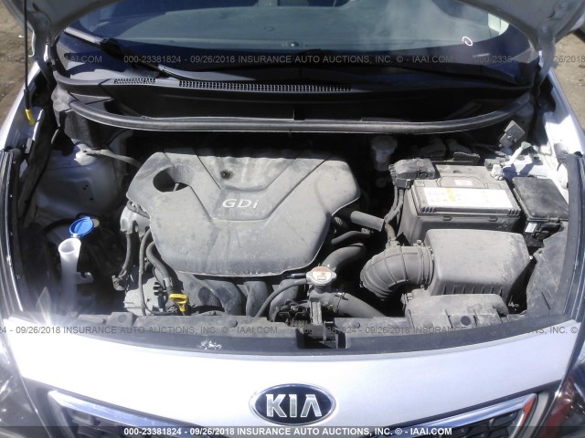 KNADN4A35E6357226 - 2014 KIA RIO EX SILVER photo 10