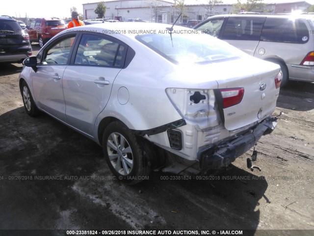 KNADN4A35E6357226 - 2014 KIA RIO EX SILVER photo 3