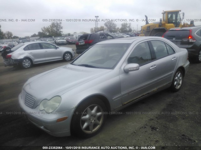 WDBRF61J82F172503 - 2002 MERCEDES-BENZ C 240 SILVER photo 2