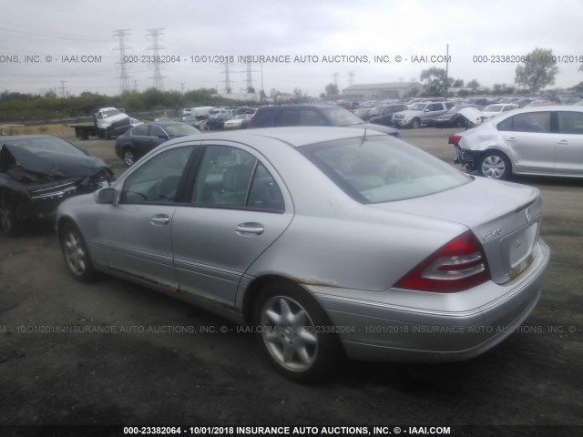 WDBRF61J82F172503 - 2002 MERCEDES-BENZ C 240 SILVER photo 3