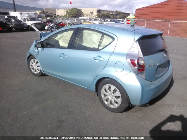 JTDKDTB3XD1038082 - 2013 TOYOTA PRIUS C BLUE photo 3