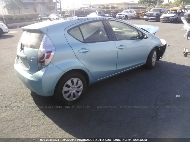 JTDKDTB3XD1038082 - 2013 TOYOTA PRIUS C BLUE photo 4