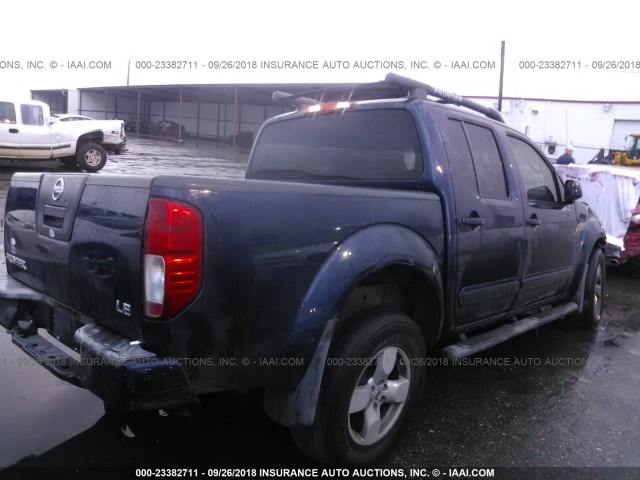 1N6AD07U86C462442 - 2006 NISSAN FRONTIER CREW CAB LE/SE/OFF ROAD BLUE photo 4