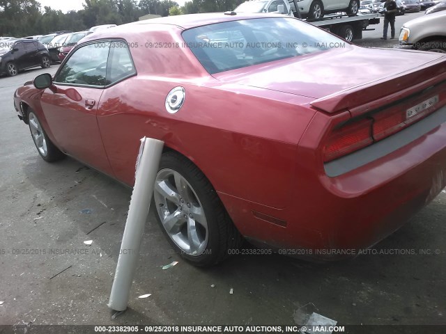 2C3CDYAG6CH127786 - 2012 DODGE CHALLENGER SXT RED photo 3