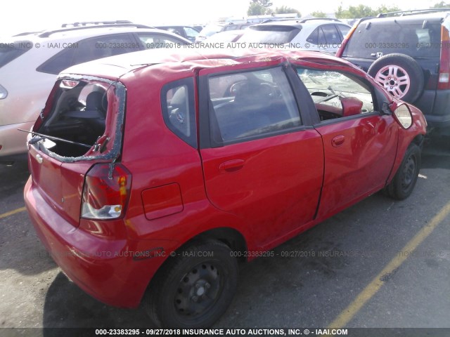 KL1TD66666B683956 - 2006 CHEVROLET AVEO LS RED photo 4