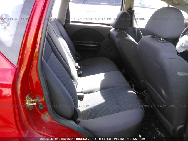 KL1TD66666B683956 - 2006 CHEVROLET AVEO LS RED photo 8