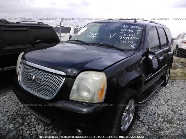 1GKFK63847J352001 - 2007 GMC YUKON DENALI BLACK photo 2