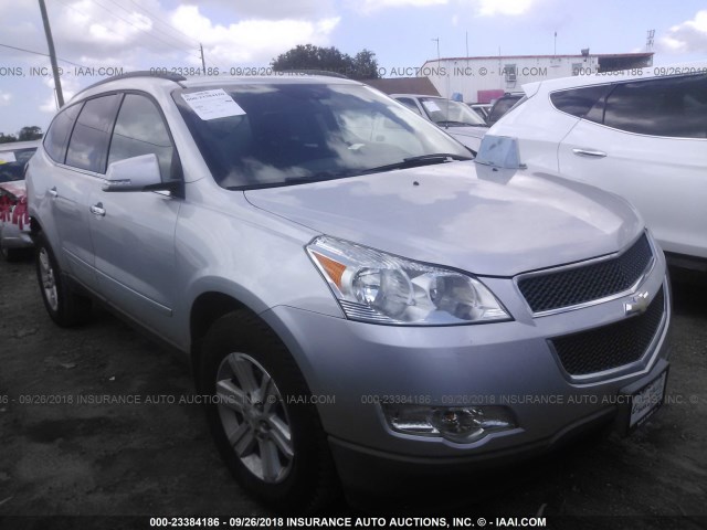 1GNKRGED2CJ251403 - 2012 CHEVROLET TRAVERSE LT SILVER photo 1