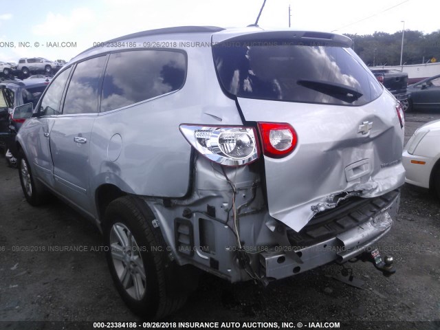 1GNKRGED2CJ251403 - 2012 CHEVROLET TRAVERSE LT SILVER photo 3