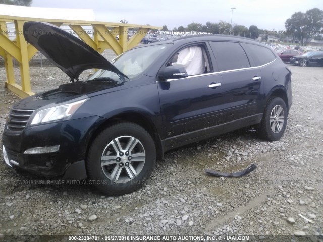 1GNKVHKD4GJ220116 - 2016 CHEVROLET TRAVERSE LT BLUE photo 2