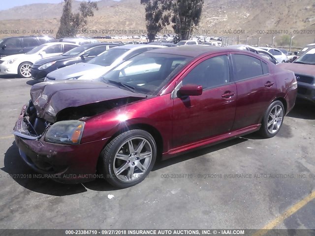 4A3AB76TX7E043960 - 2007 MITSUBISHI GALANT RALLIART BURGUNDY photo 2