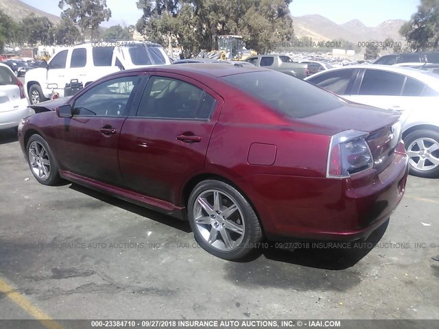 4A3AB76TX7E043960 - 2007 MITSUBISHI GALANT RALLIART BURGUNDY photo 3