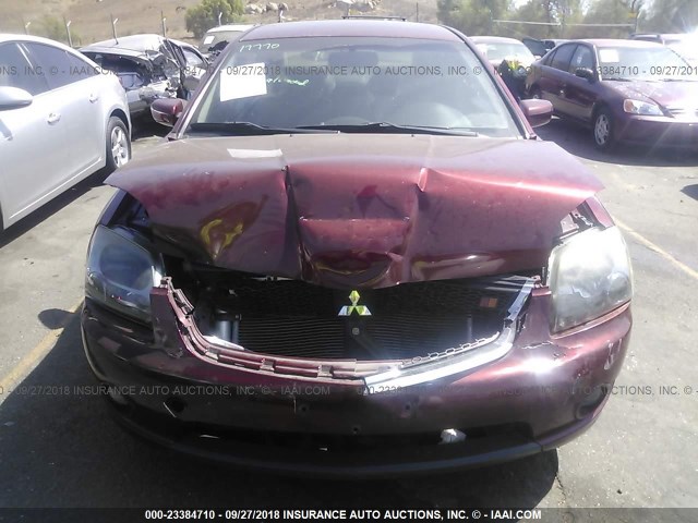 4A3AB76TX7E043960 - 2007 MITSUBISHI GALANT RALLIART BURGUNDY photo 6