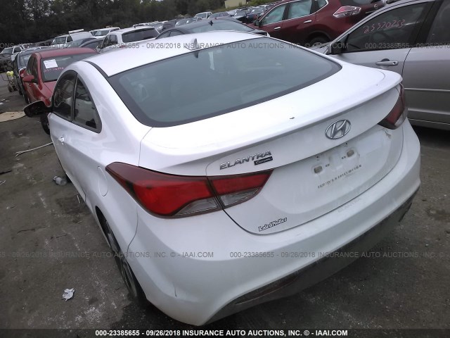 KMHDH6AH0EU026515 - 2014 HYUNDAI ELANTRA COUPE GS/SE WHITE photo 3