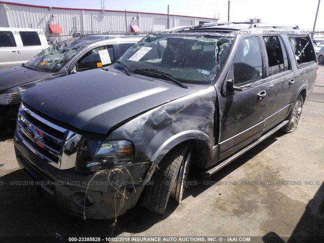 1FMJK1K50BEF55089 - 2011 FORD EXPEDITION EL LIMITED GRAY photo 2