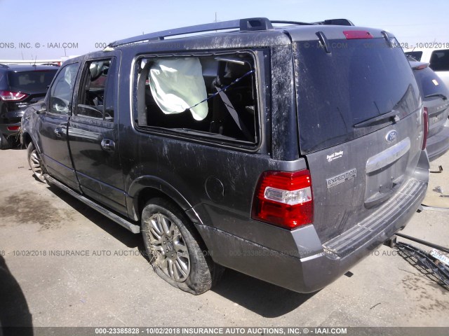 1FMJK1K50BEF55089 - 2011 FORD EXPEDITION EL LIMITED GRAY photo 3