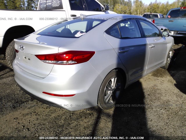 5NPD84LF7HH203256 - 2017 HYUNDAI ELANTRA SE/VALUE/LIMITED SILVER photo 4