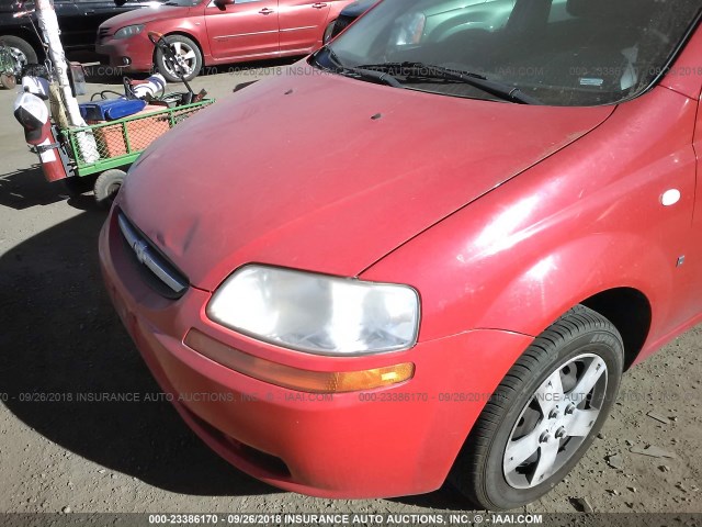 KL1TD66628B154801 - 2008 CHEVROLET AVEO LS RED photo 6