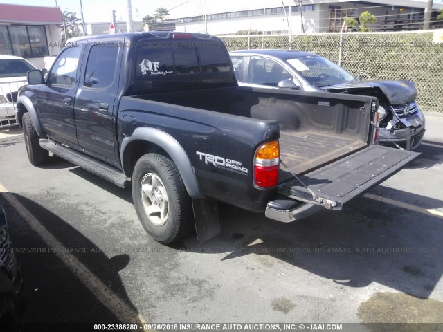 5TEGN92N93Z204622 - 2003 TOYOTA TACOMA DOUBLE CAB PRERUNNER BLACK photo 3