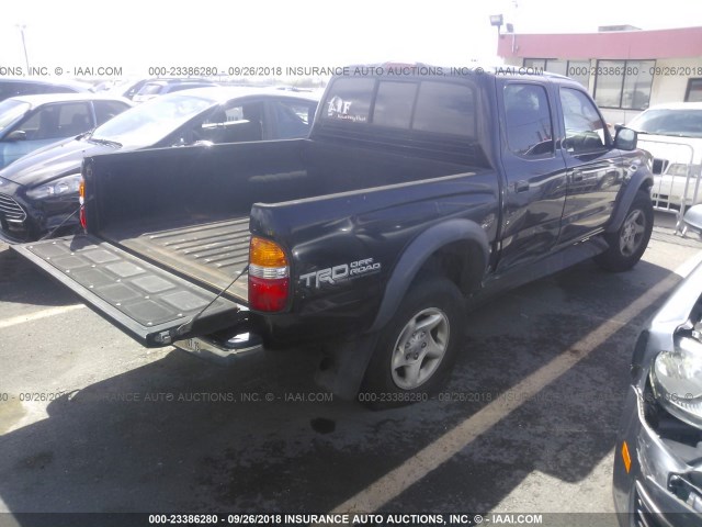 5TEGN92N93Z204622 - 2003 TOYOTA TACOMA DOUBLE CAB PRERUNNER BLACK photo 4