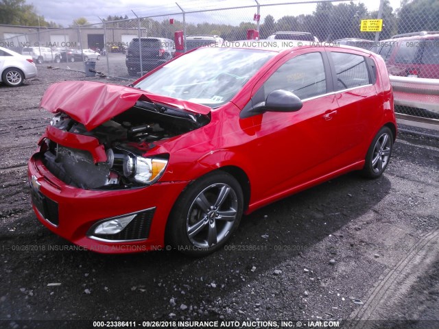 1G1JH6SB3E4193185 - 2014 CHEVROLET SONIC RS RED photo 2