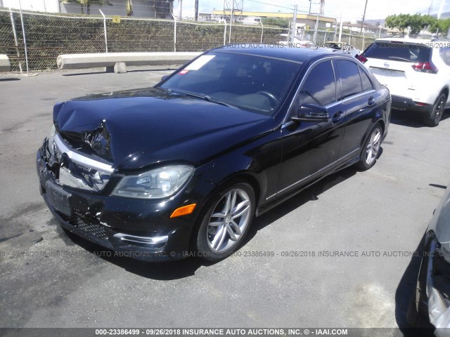 WDDGF4HB3DR257624 - 2013 MERCEDES-BENZ C 250 BLACK photo 2