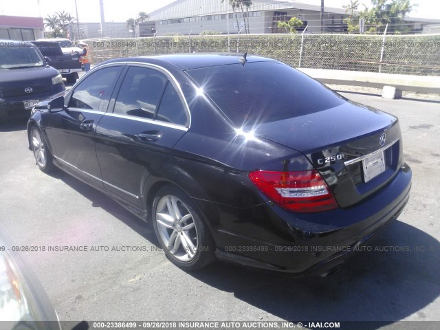 WDDGF4HB3DR257624 - 2013 MERCEDES-BENZ C 250 BLACK photo 3