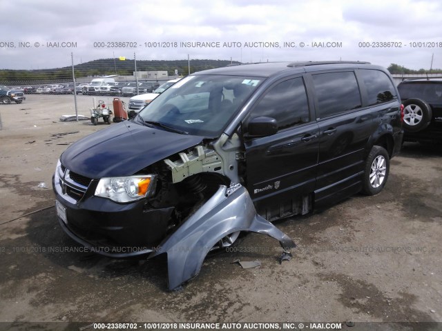 2C4RDGCG7DR790874 - 2013 DODGE GRAND CARAVAN SXT BLUE photo 2