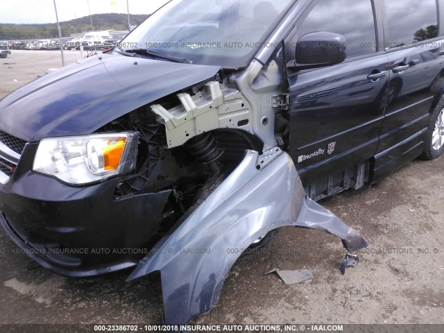 2C4RDGCG7DR790874 - 2013 DODGE GRAND CARAVAN SXT BLUE photo 6