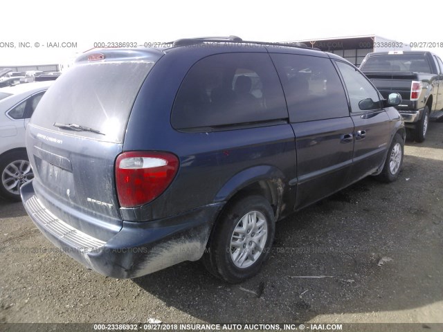 2B4GP44391R362953 - 2001 DODGE GRAND CARAVAN SPORT BLUE photo 4