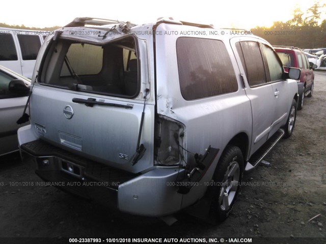 5N1AA08AX4N724507 - 2004 NISSAN ARMADA SE/LE SILVER photo 4